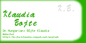 klaudia bojte business card