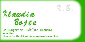 klaudia bojte business card